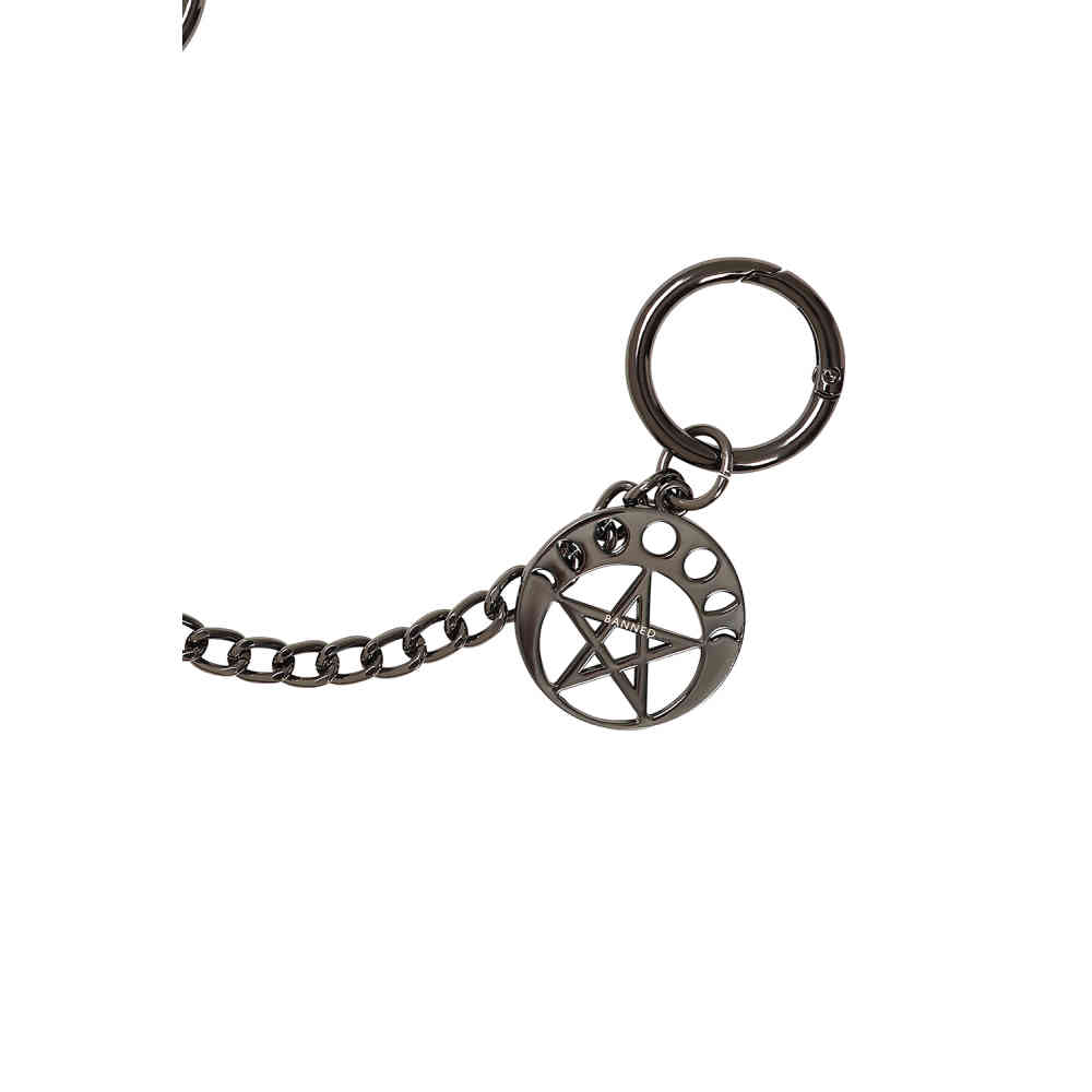 Banned - Sorcerer Pentagram & Cross Chain Sleutel/broekketting - Grijs